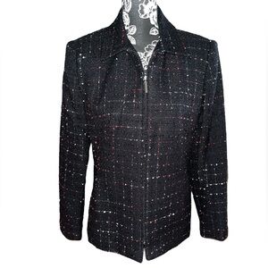 Sag Harbor Embellished Tweed Blazer Jacket